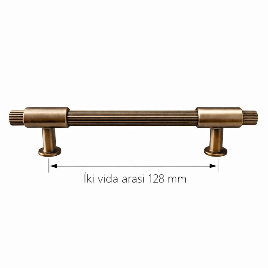 159 128mm Mat Sarı Antik Kulp