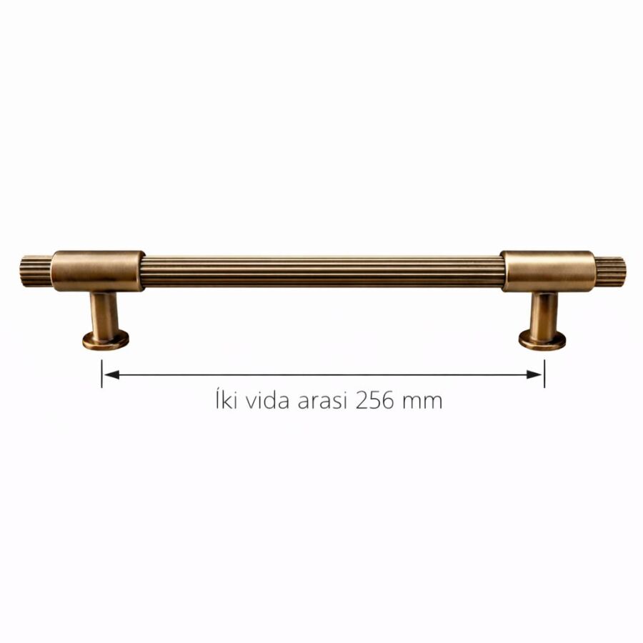 159 256mm Mat Sarı Antik Kulp