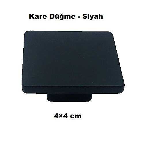 453-Mercan Kare Düğme Siyah