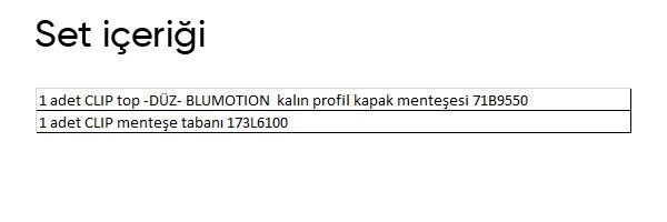 71B9550-Clip -Top Düz Kalın Blumotıon Profil Kapak