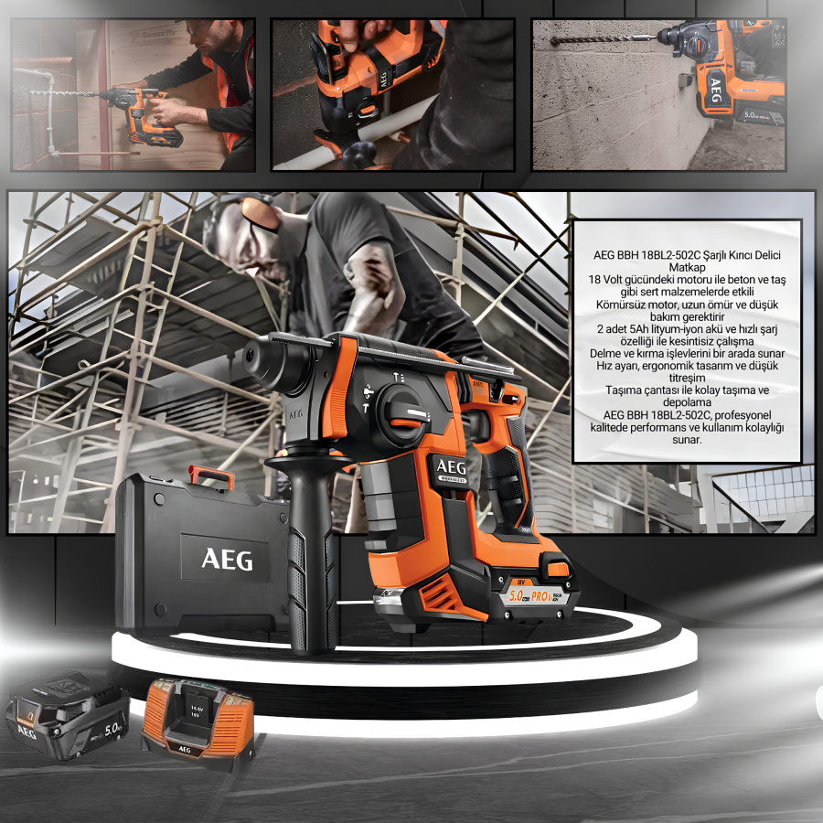 BBH 18 BL2-502C AKÜLÜ KÖMÜRSÜZ MTR KIRICI DELİCİ