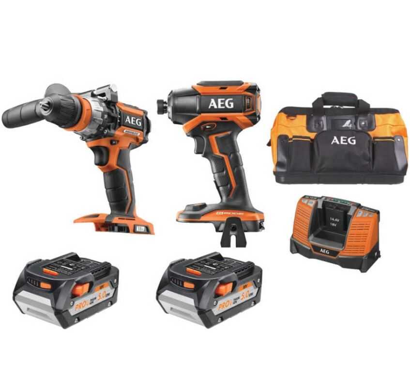 JP 18AB2 - 502B 18V COMBO AEG 2 li set Şarjlı Matkap ve torklu vidalama