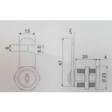 103-20 Mandallı Çekmece Kilit 20mm