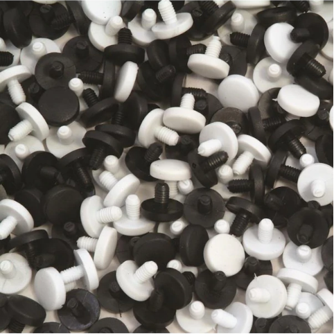 17.200 Ayak Tapası 16mm (Plastik) (Beyaz-Siyah)