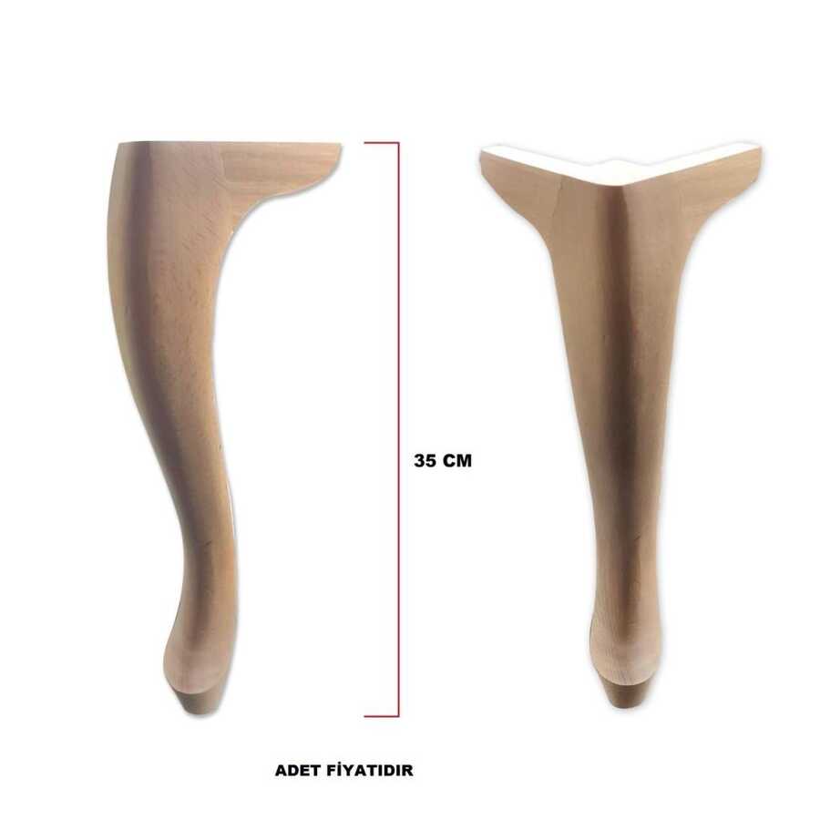 35cm 8x8 Lükens Ahşap Dekoratif Mobilya Ayağı Kulaklı