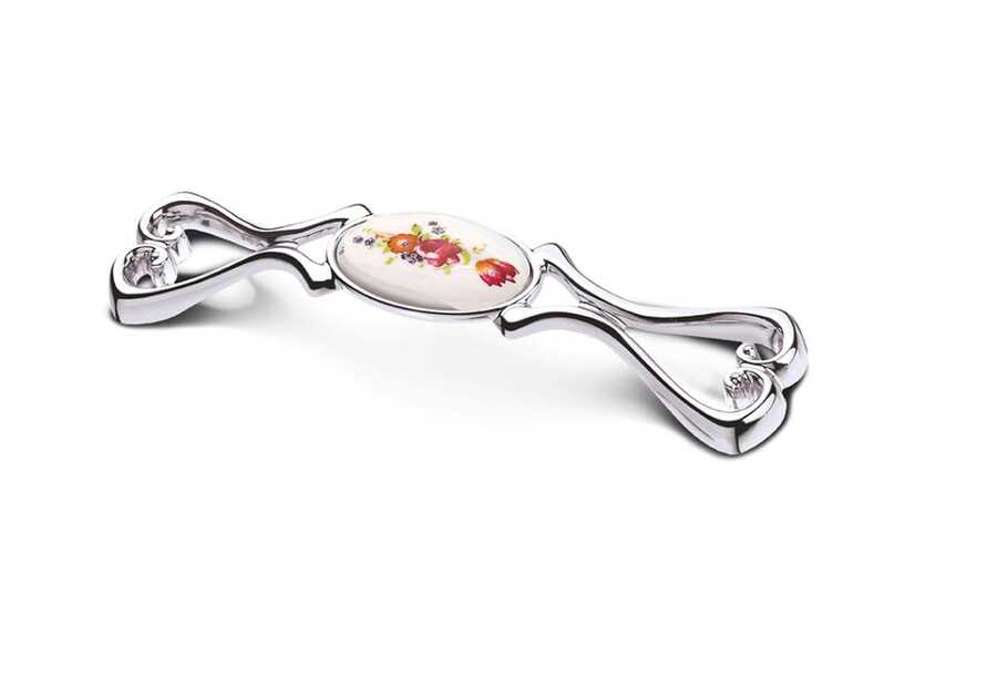 4040.004 YAĞMUR 160 MM KIRMIZI GÜL DESENLİ KROM