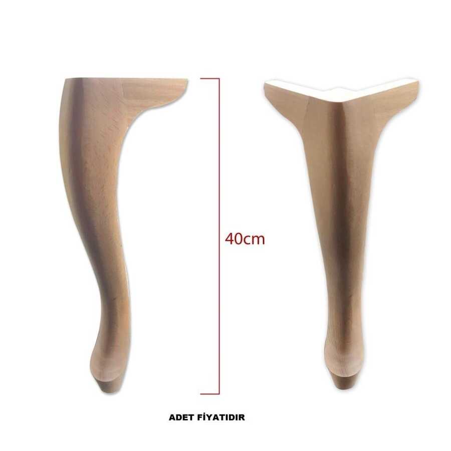 40cm 8x8 Lükens Ahşap Dekoratif Mobilya Ayağı Kulaklı