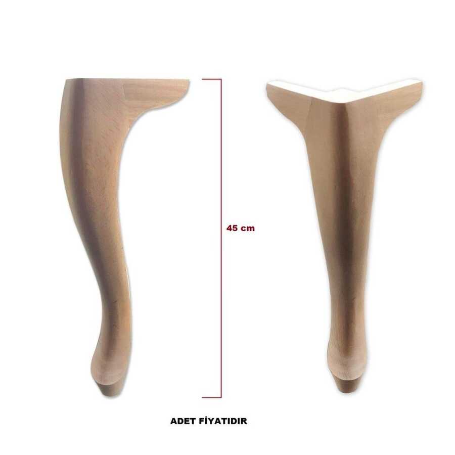 45cm 8x8 Lükens Ahşap Dekoratif Mobilya Ayağı Kulaklı