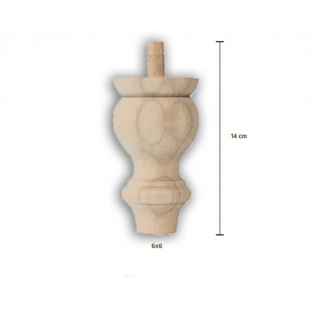 Ahşap Baza Ayağı Lükens KAVALYELİ 12 /14 CM TELA KAVELYELİ