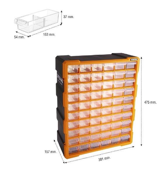 ASR-6000 60'LI Büyük Monoblok Çekmece ALet Takım Çanta Seti