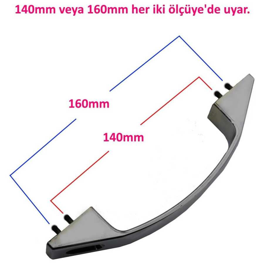 Duşakabin Kulpu 160mm Krom ve Siyah