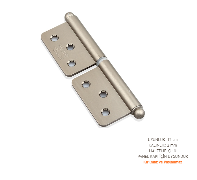 LÜX-2 MM Çelik Cerman Kapı Menteşesi 12cm