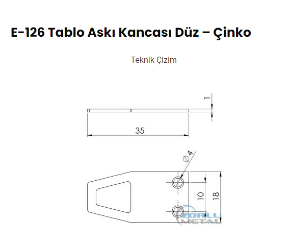ZORLU ÇERÇEVE Tablo Askısı Kancası (Düz-Bombeli) E-126,E-129