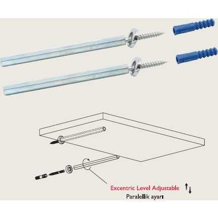 V-202.1 Metal Gizli Raf Tutucu 10mm Kalın 10cm
