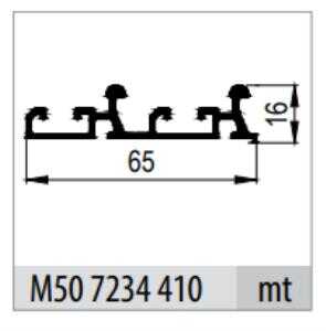 ALB-8220/8230 7234-Alm Delik Üst Ray Profili 4mt