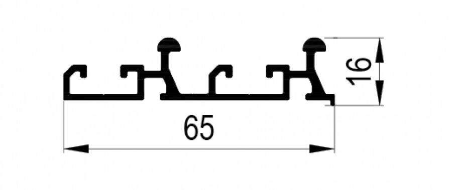 ALB-8220/8230 7234-Alm Delik Üst Ray Profili 4mt