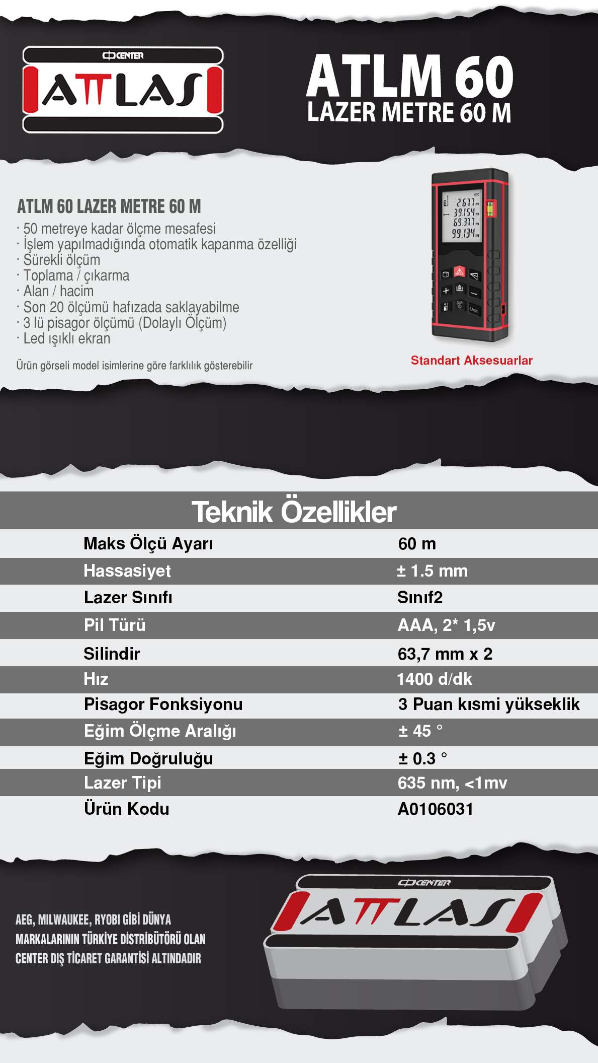 ATLM 60 LAZER METRE 60 M ATTLAS