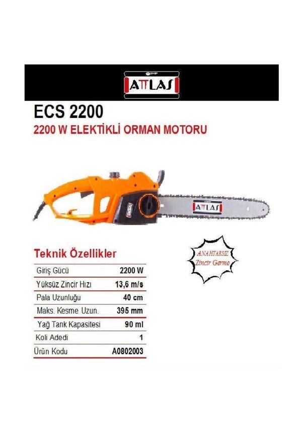 ECS 2200 Elektrikli Orman Motoru Attlas