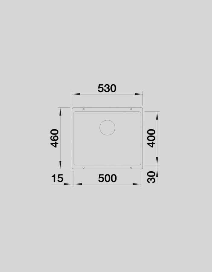 527146 Blanco Rotan 500-U Beyaz Kumandasız Tezgah Altı Eviye 53 x 46 Cm