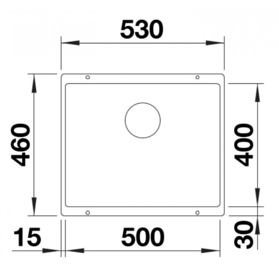 527329 Blanco Rotan 500-U Volkan Gri Kumandasız Tezgah Altı Eviye 53 x 46 Cm