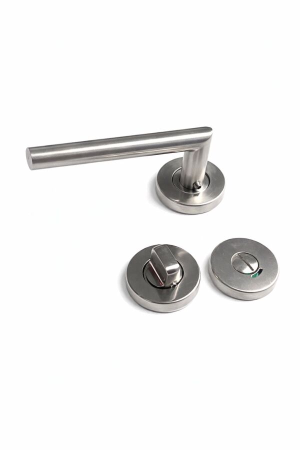Erkul 472-01 Bodur paslanmaz İnox Rozetli Wc Kapı Kolu