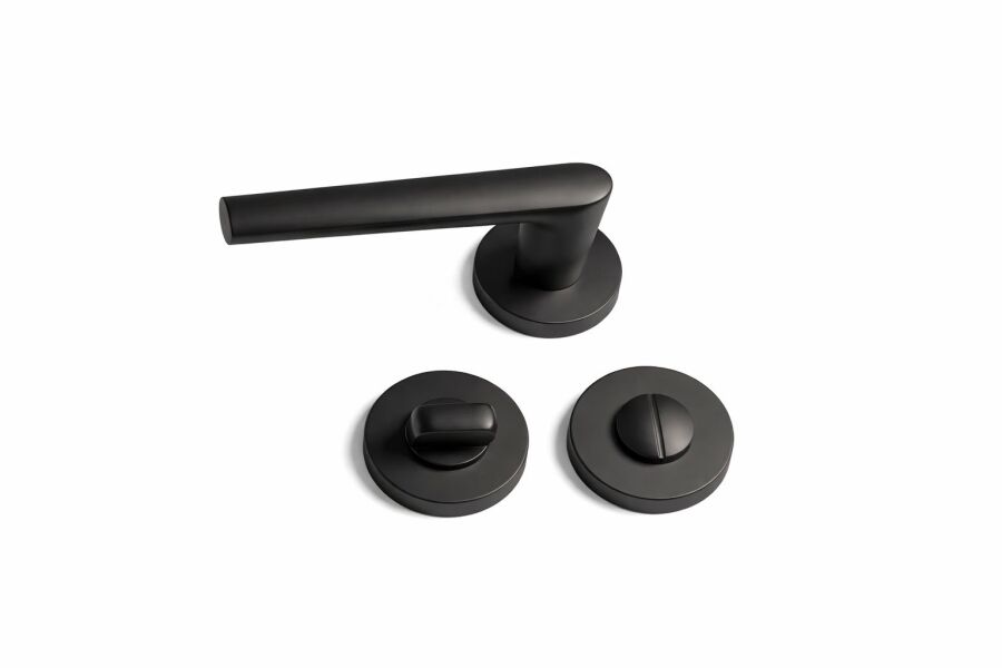 Erkul 479-01 Pıtır MatSiyah Rozetli Wc Kapı Kolu