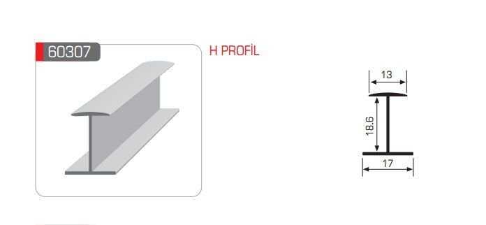 1091 -H Profil 18mm. Parlak ALMET 1091 3 MT