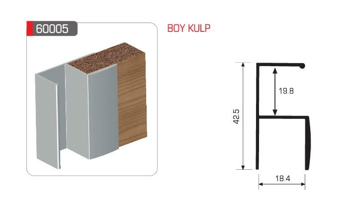1349 ALD1 Boy Kulp Profil Parlak 2,5m.