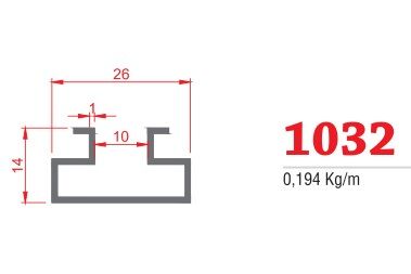 1032 Raf Rayı Profili 3mt. PRES 4301