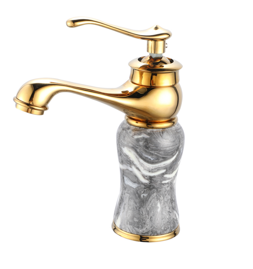 FLEKO C111-G Seramik Rustik Lavabo Bataryası Altın