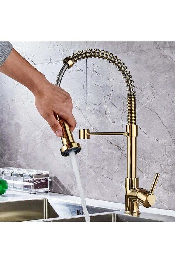 FLEKO KS13S01-G Spiralli Endüstriyel Evye Bataryası Gold Altın Sarı