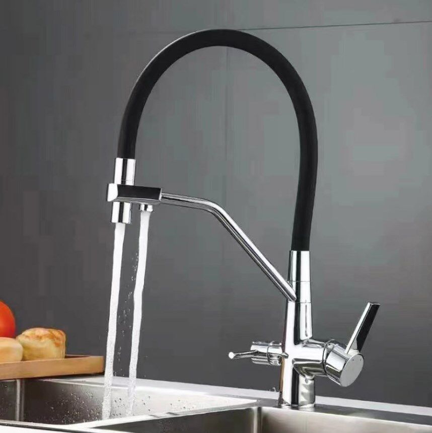FLEKO KS16S03-A Arıtma Çıkışlı Spiralli Endüstriyel Evye Bataryası Krom