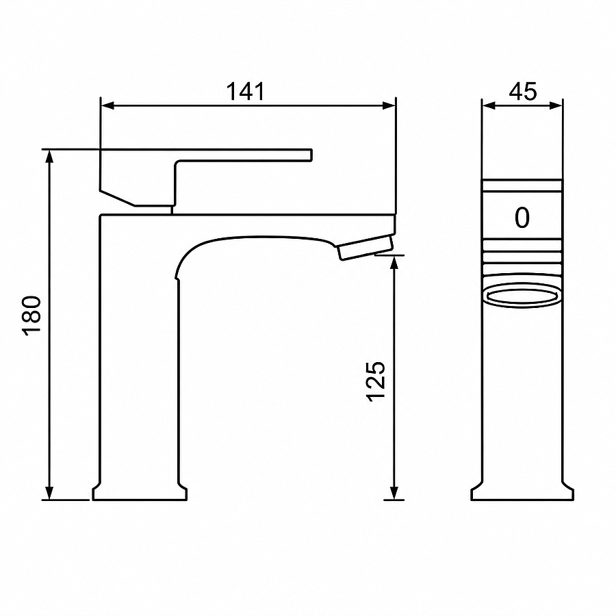 FLEKO MOİ 111 Sabit Lavabo Bataryası Siyah