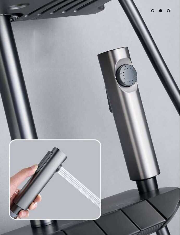 FLEKO PİANO g plus Düğmeli Duş Seti Antrasit Gri
