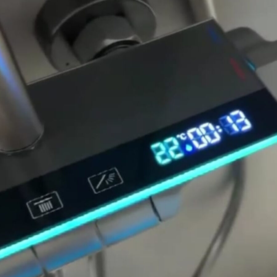 Fleko Piano Düğmeli Led'li Light Antrasit Duş Seti