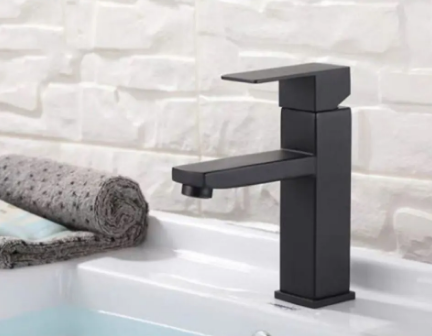 FLEKO SSC1-S4 Kare Sabit Lavabo Bataryası Siyah