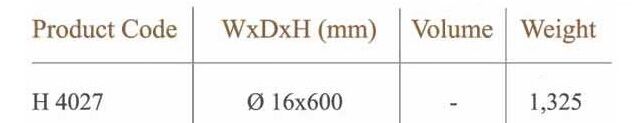 H-4027 600mm Askı Borusu tapa dahil