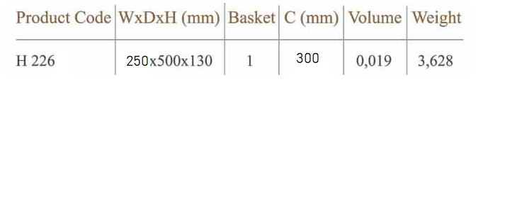 H.2260 Çekmece Tandem Tek Açılım 30cm HUZUR