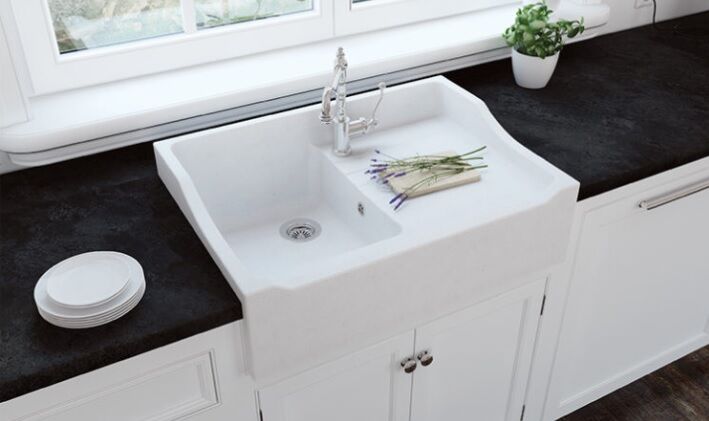 RUBIM 1-BWD 895mm White Alabaster Granit Evye Beyaz Marmorin