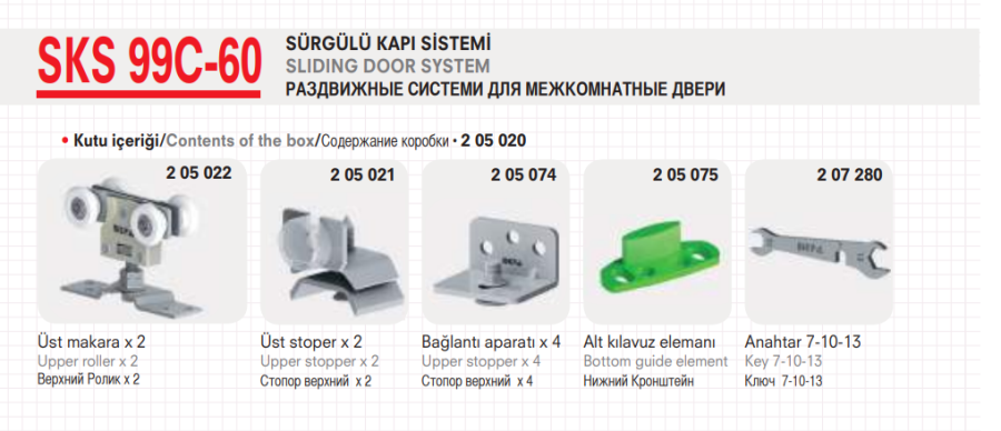SKS 99 CR Sürgülü Kapı Sistemi 205 030