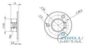33002-Daire Yuvarlak Metal Askı Flanş Vidalı M4009
