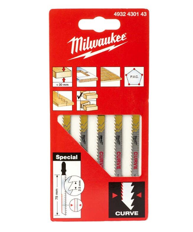 Dekobaj Bıçağı Special 75mm Ahşap Çift Diş Kavisli Milwaukee
