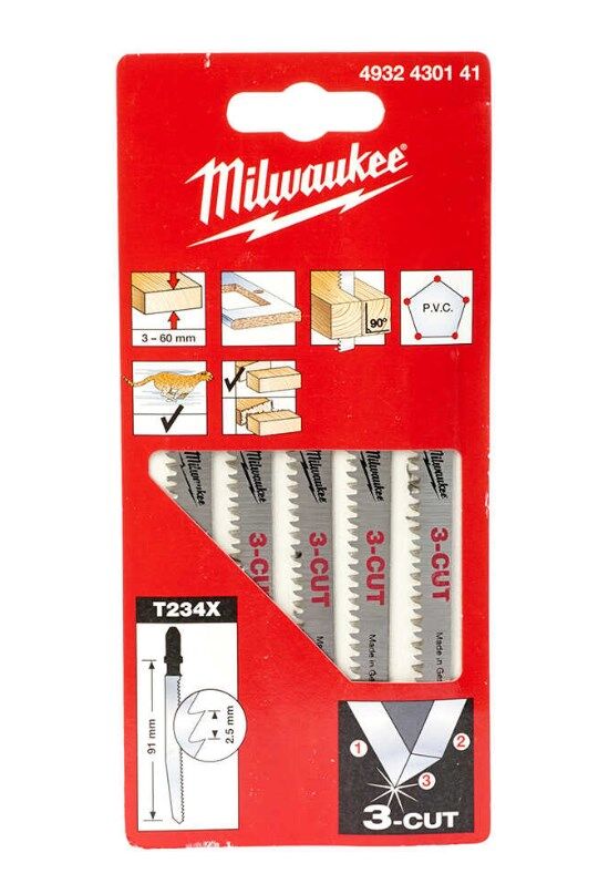 DEKUPAJ BIÇAĞI T234X 91mm 3-CUT AHŞAP HIZLI-TEMİZ Milwaukee
