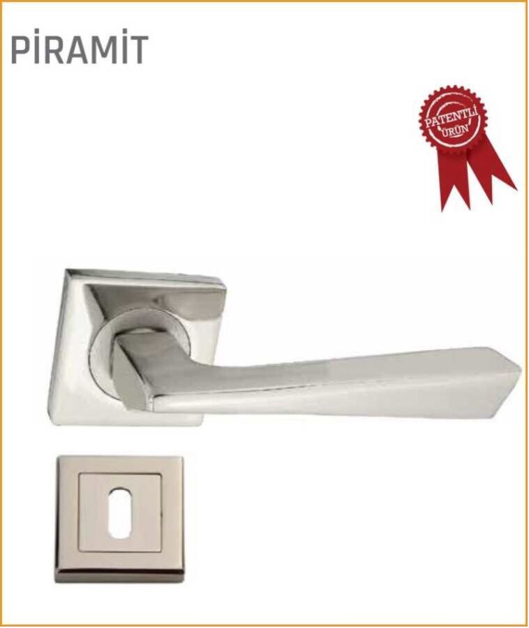 PİRAMİT KARE KROM SATEN ODA ROZETLİ
