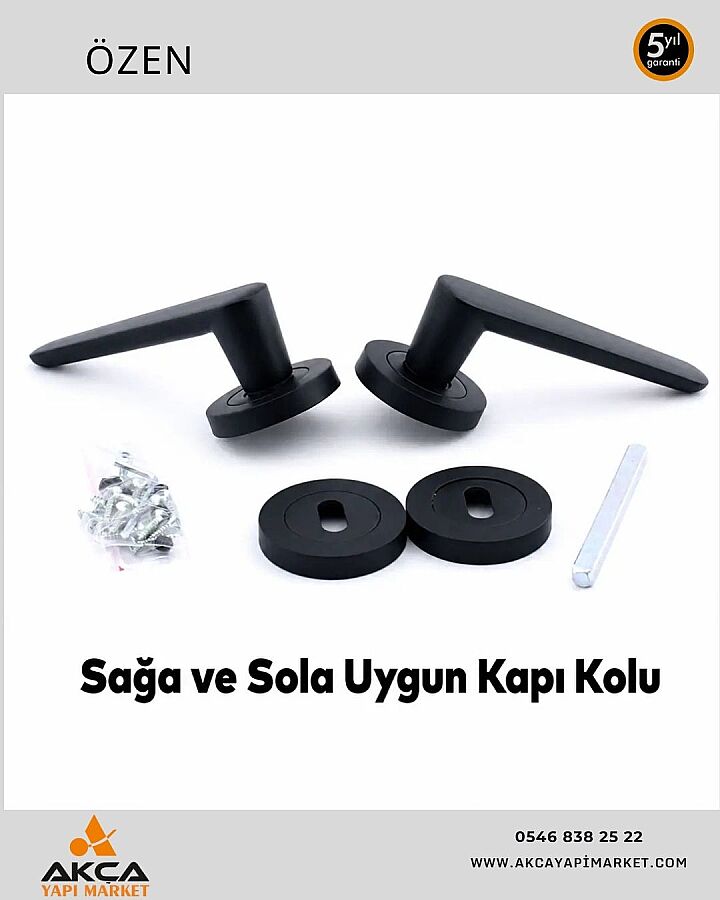 Alm Yeni Zara Kol Mat Siyah Yuvarlak Rozetli Oda