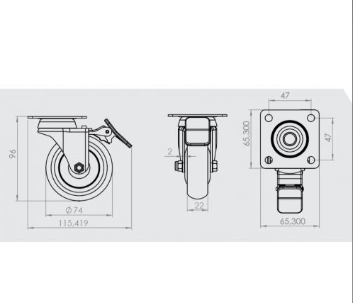T20 02 NBG 075 F1 75*25 Tablalı Gri Frenli Teker N-6