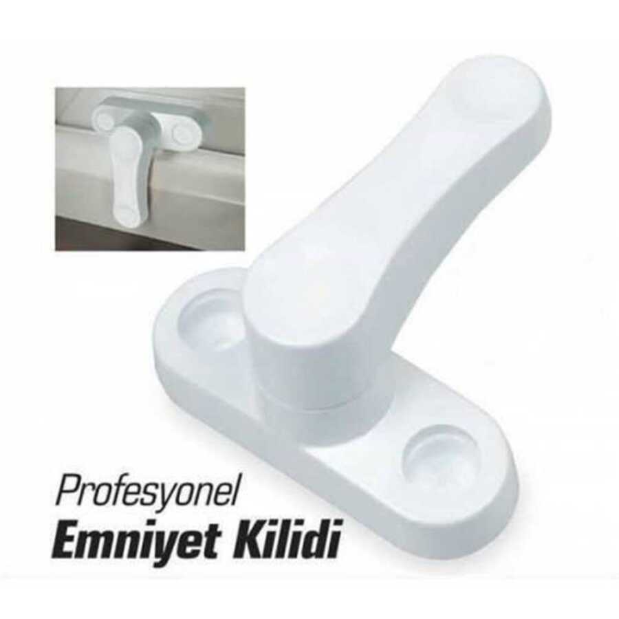 PVC PİMAPEN Emniyet Kilidi Mandalı Beyaz/KAHVE