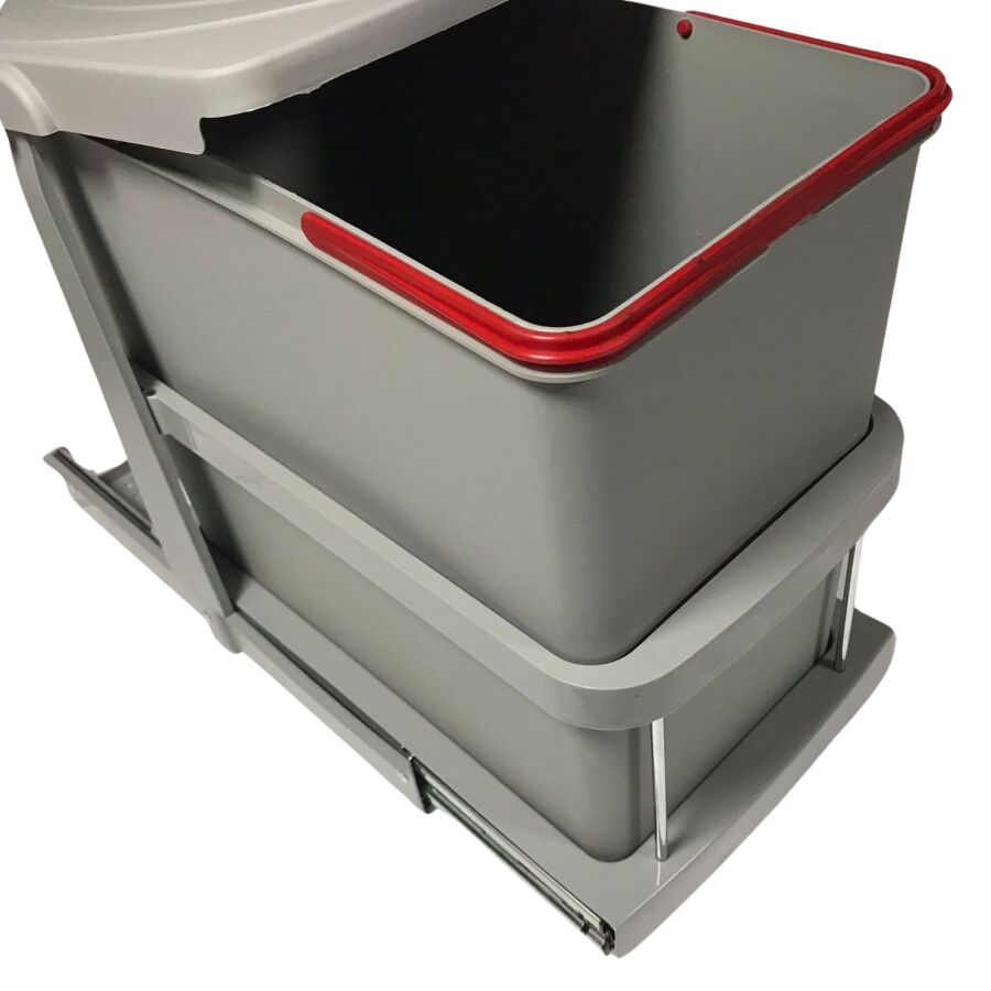 P9156 Pyramith Teles.Raylı Çöp Kovası 24 Lt Gri 2266