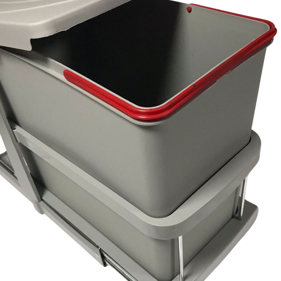 P9156 Pyramith Teles.Raylı Çöp Kovası 24 Lt Gri 2266