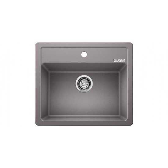 440031 QUARSTONE LUSTER 6 Metalik Gri Evye / 58,5x49,5cm / Tezgah üstü